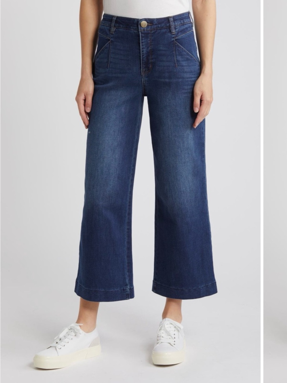 Wit & Wisdom Dark Blue Wide Leg Crop Jeans